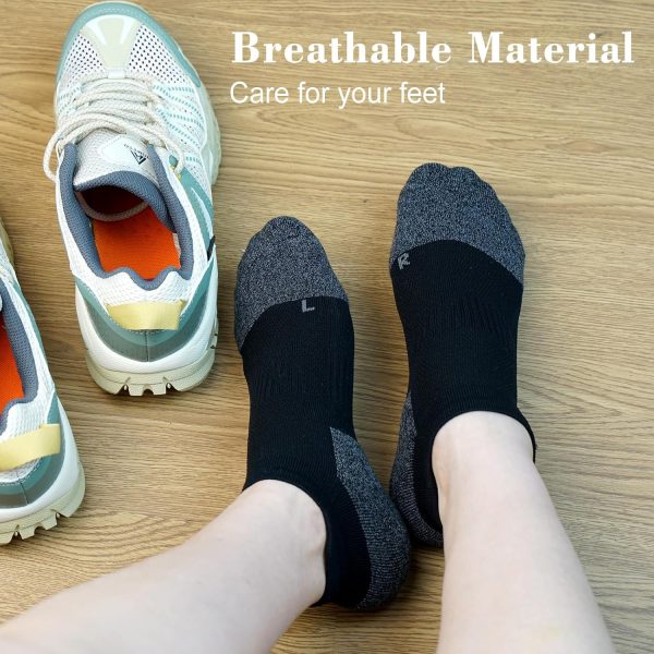 Compression Athletic Socks Cushioned Anti-Blister Comfort Fit Ankle Socks 5-6 Pairs - Image 4