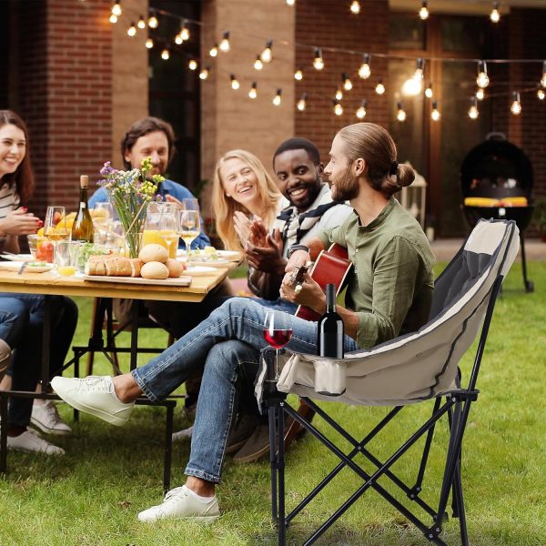 Nice C Padded Camping Chair, Camping Chair, Oversized Camping Chair, Oversized Padded Camping Chair, Camping Chairs for Adults Heavy Duty, Fold Camp Chair, Lawn Chair w/Cooler Bag Thick Padded (1-P) - Image 7