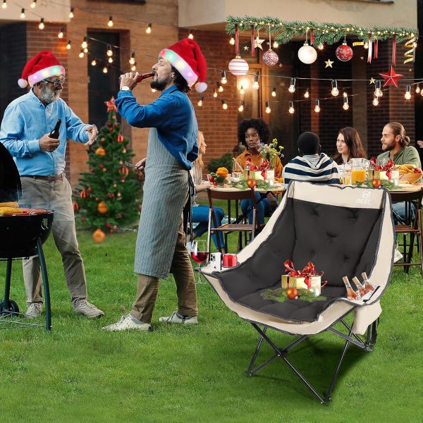 Nice C Padded Camping Chair, Camping Chair, Oversized Camping Chair, Oversized Padded Camping Chair, Camping Chairs for Adults Heavy Duty, Fold Camp Chair, Lawn Chair w/Cooler Bag Thick Padded (1-P) - Image 9